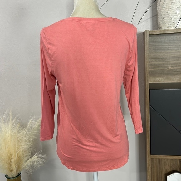 three dots • tie front jersey top - Picture 3 of 9